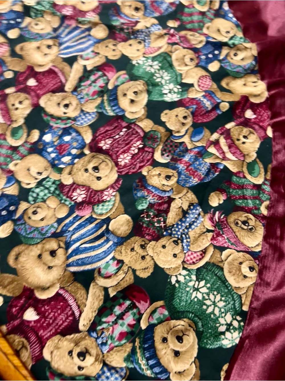 Round Christmas Bear Tablecloth